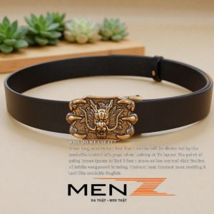 Thắt Lưng Nam Da Bò Thật Khóa Đầu Rồng Đẳng Cấp TLN02 Black