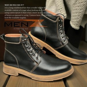 Giày Nam Cao Cổ Da Bò Thật Thời Trang MenZ GN05 Black