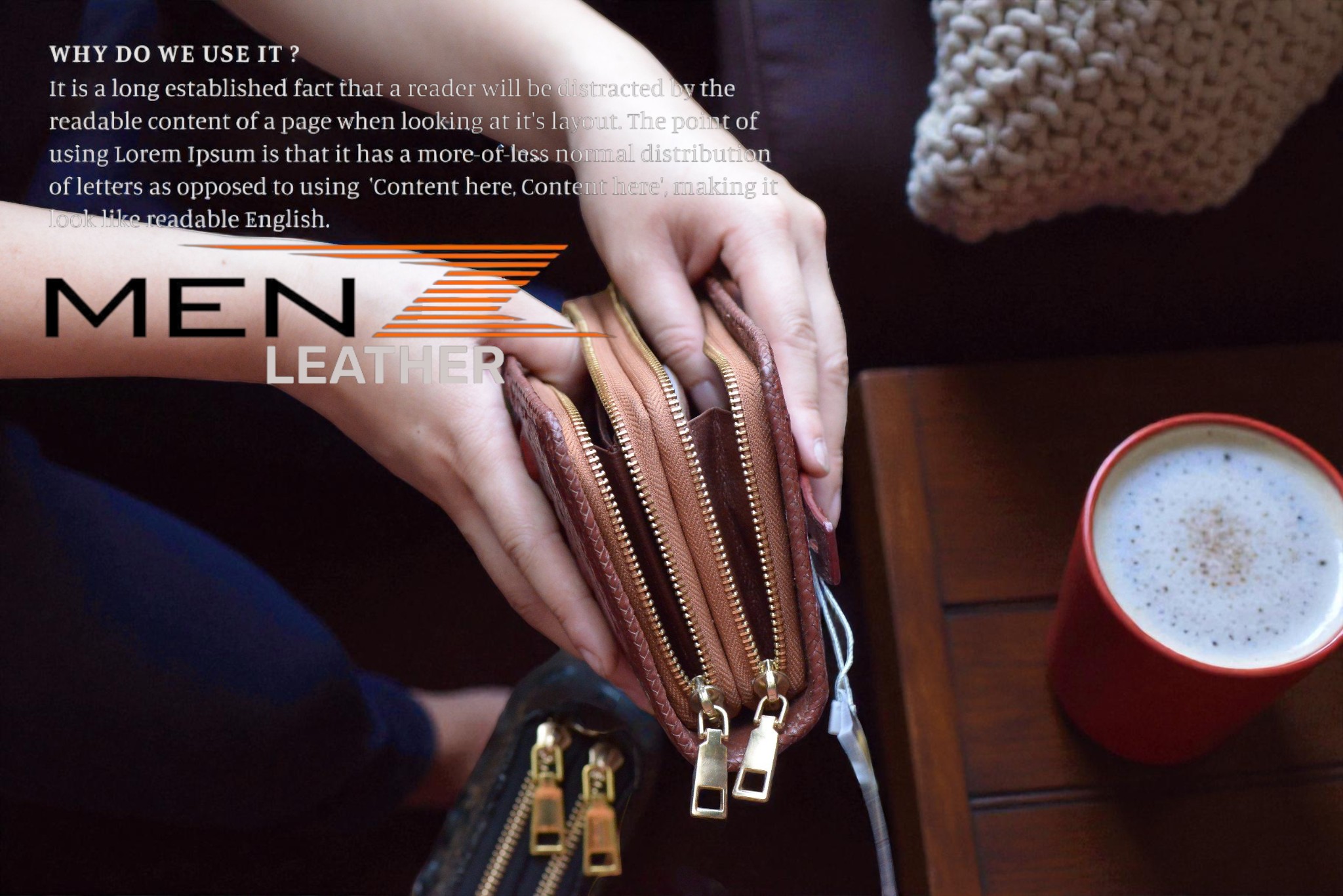 ví da cá sấu đan viền 2 khóa kéo thời trang menz