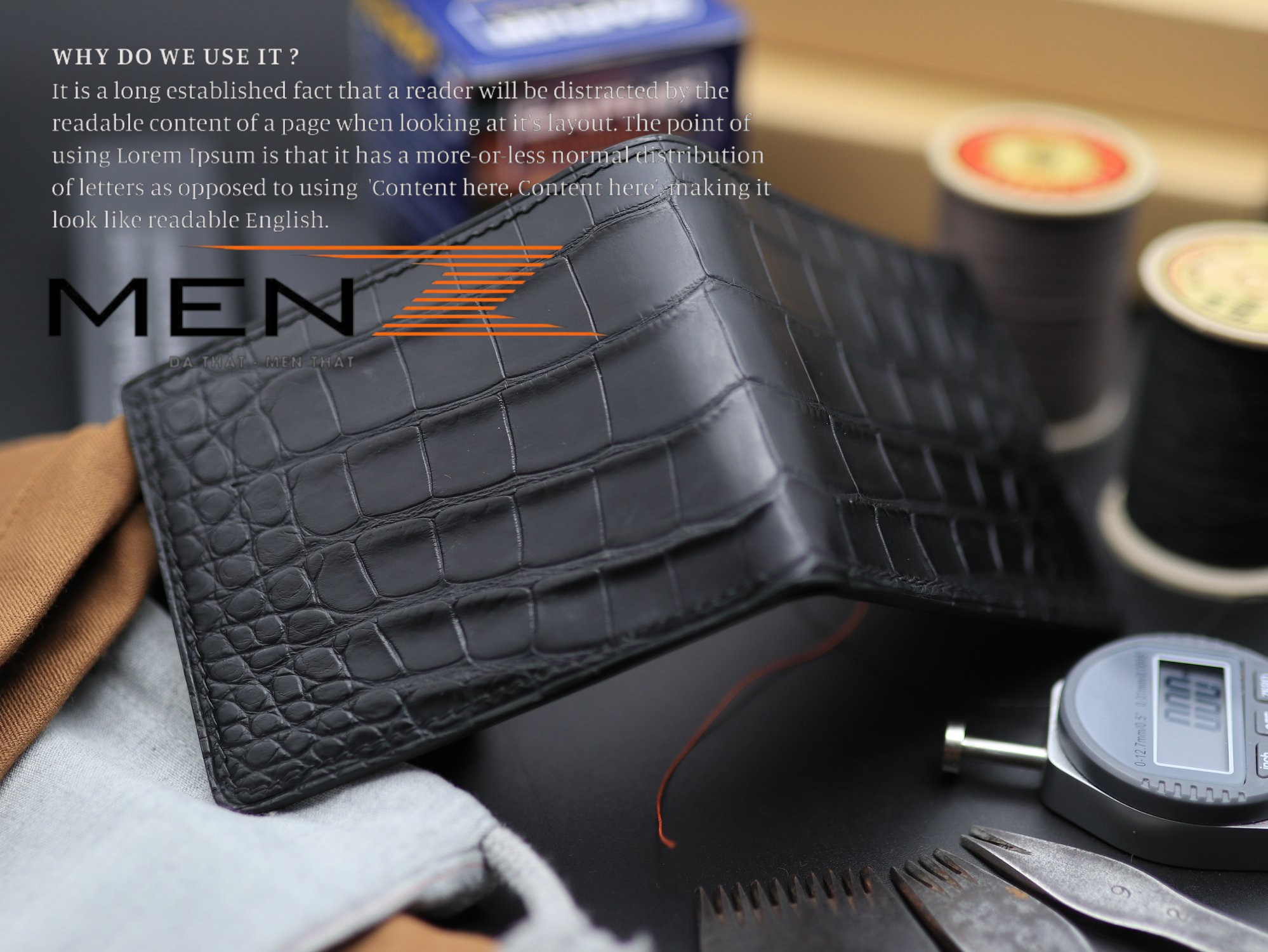 ví nam da cá sấu bụng handmade