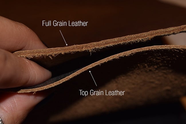 Vân da Full-Grain tự nhiên, không đồng đều trên da thắt lưng cao cấp