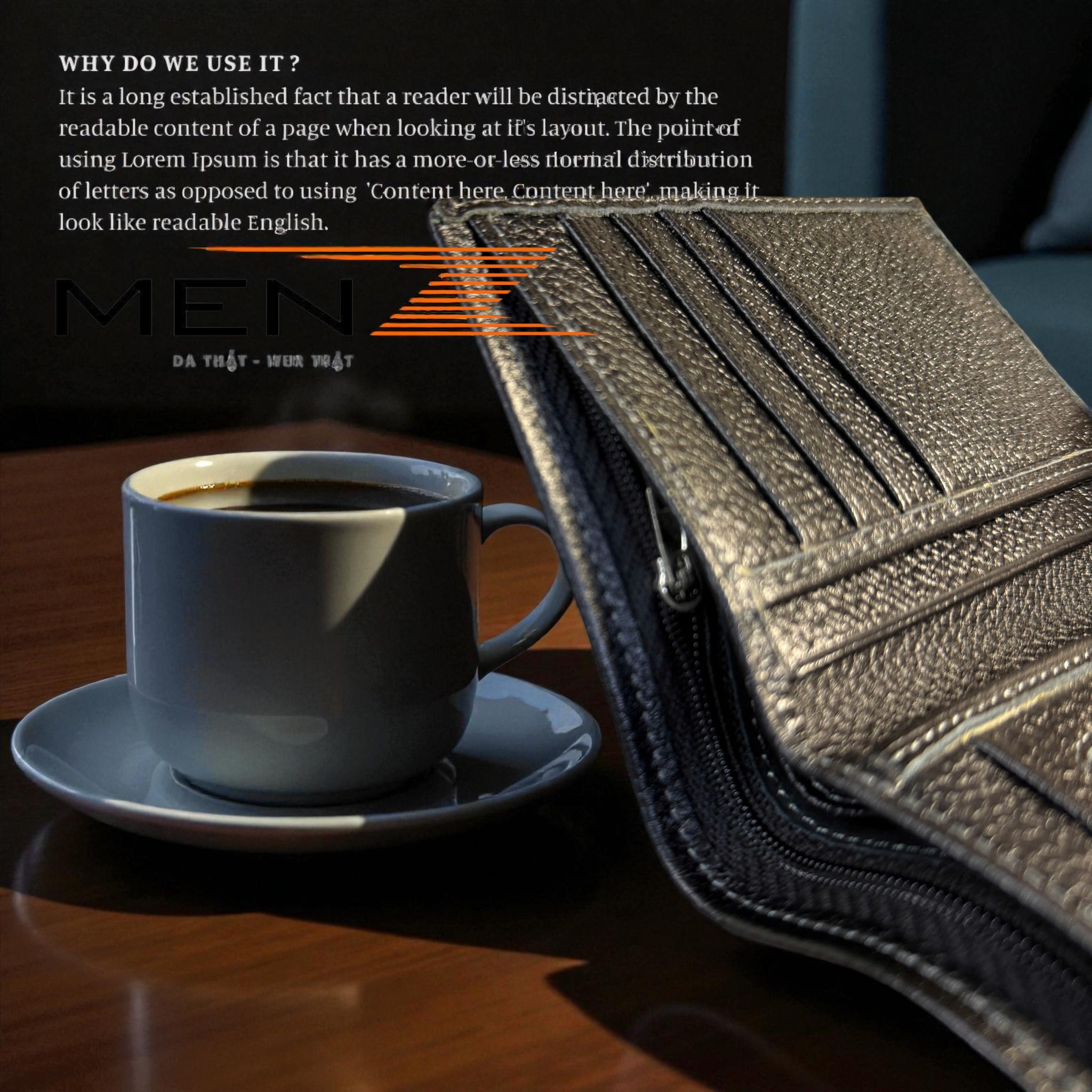 ví đứng nam da bò thật menz