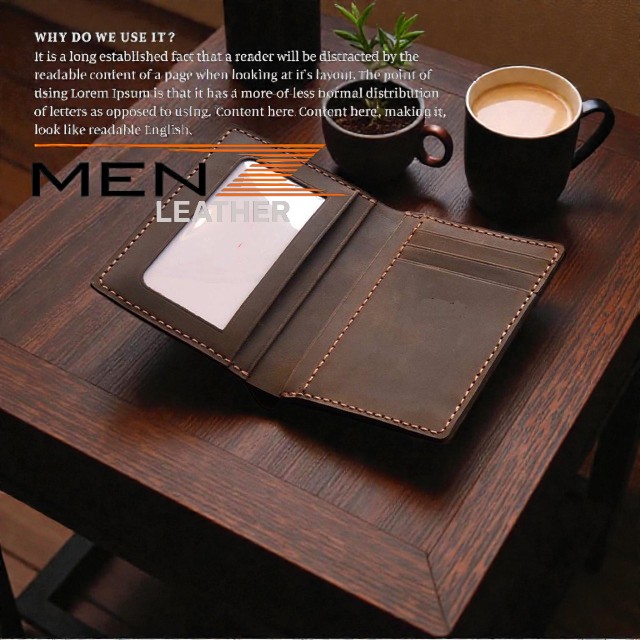 ví nam kiểu đứng da bò sáp khâu tay thời trang menz