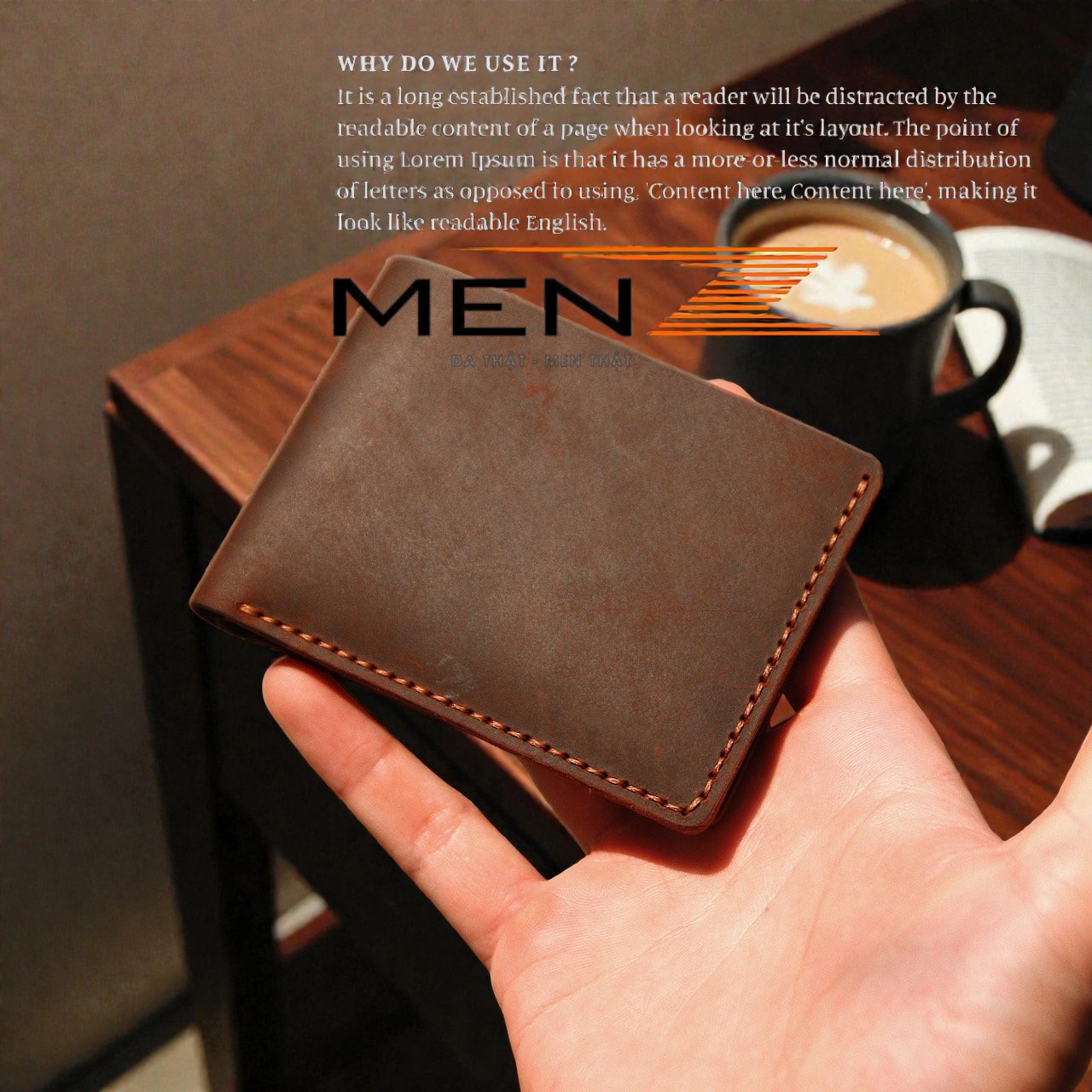 Ví Da Nam Ngang Da Bò Sáp MenZ