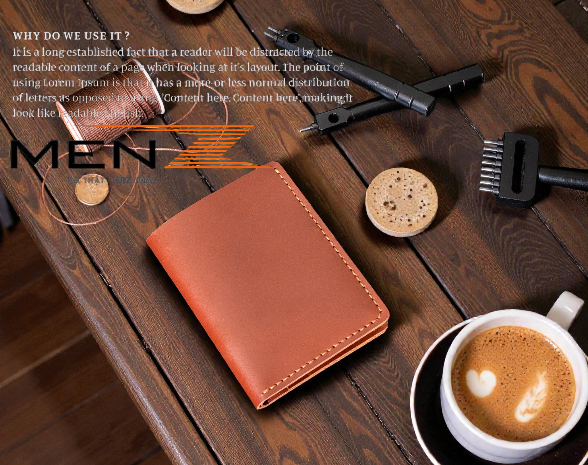 Bóp da nam, bóp da nam kiểu đứng, ví da nam handmade, ví nam da pullup handmade, ví da nam