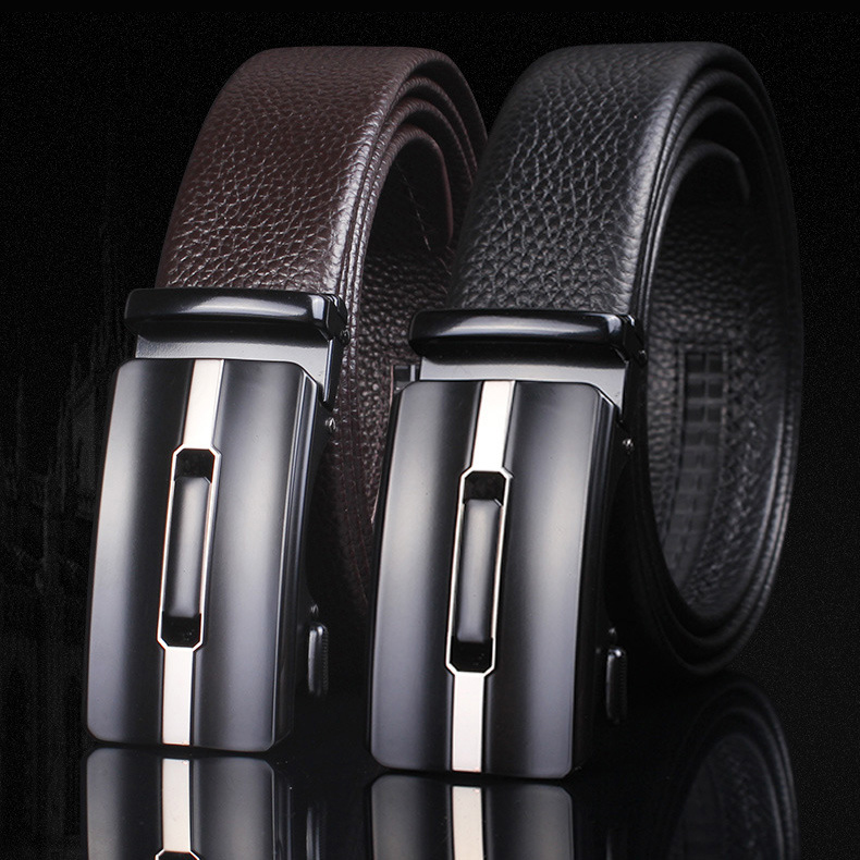 thắt lưng nam da bò thật khóa tự động hàng hiệu menz