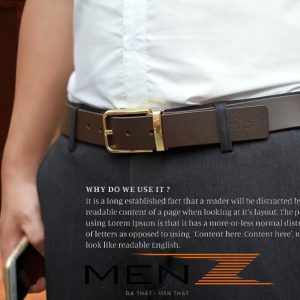 Thắt Lưng Nam Da Bò Nguyên Miếng Khóa Kim Gold MenZ TLN04