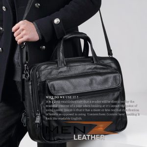 Túi Xách Nam Da Bò Thật Thời Trang Hàng Hiệu MenZ TXN04 Black