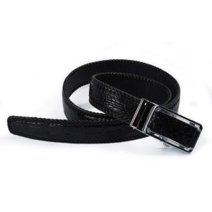 Thắt Lưng Nam Da Cá Sấu Thật Đan Viền Thủ Công MenZ TLN03 Black