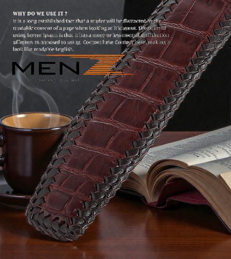 Chi tiết dây lưng nam da cá sấu bụng hàng hiệu đẳng cấp menz