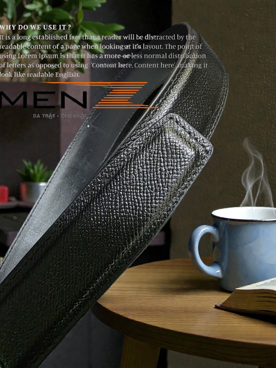 Khóa tự động chữ H vàng sang trọng của thắt lưng da Epsom Turkey MenZ