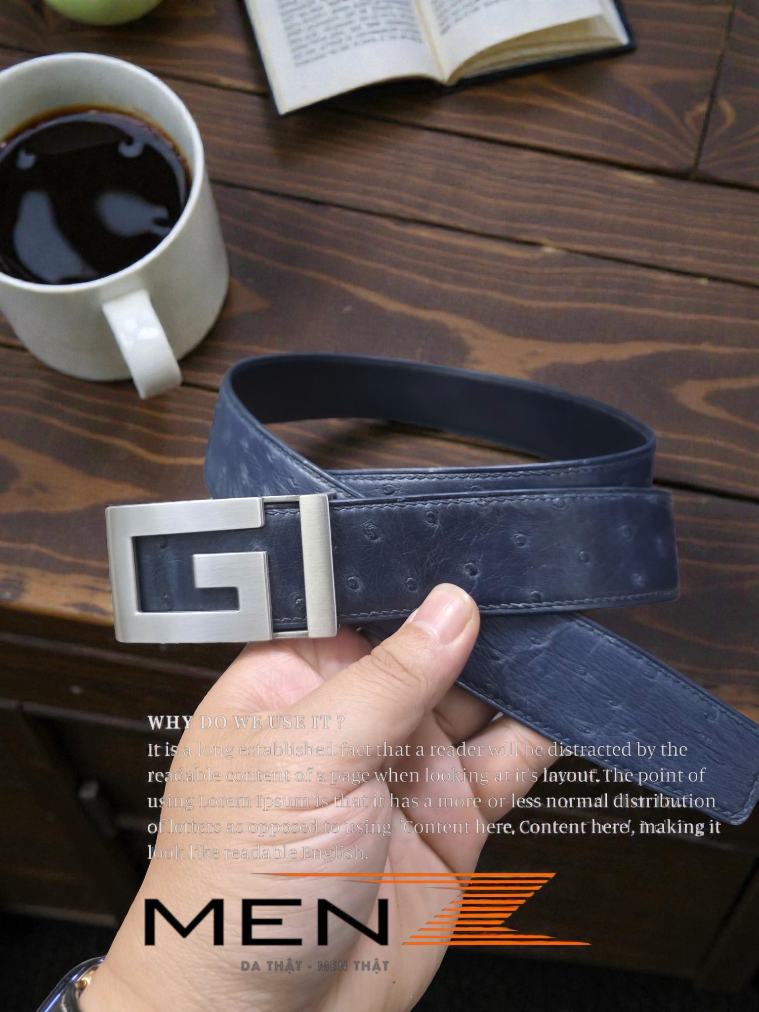 thắt lưng da đà điểu cho doanh nhân