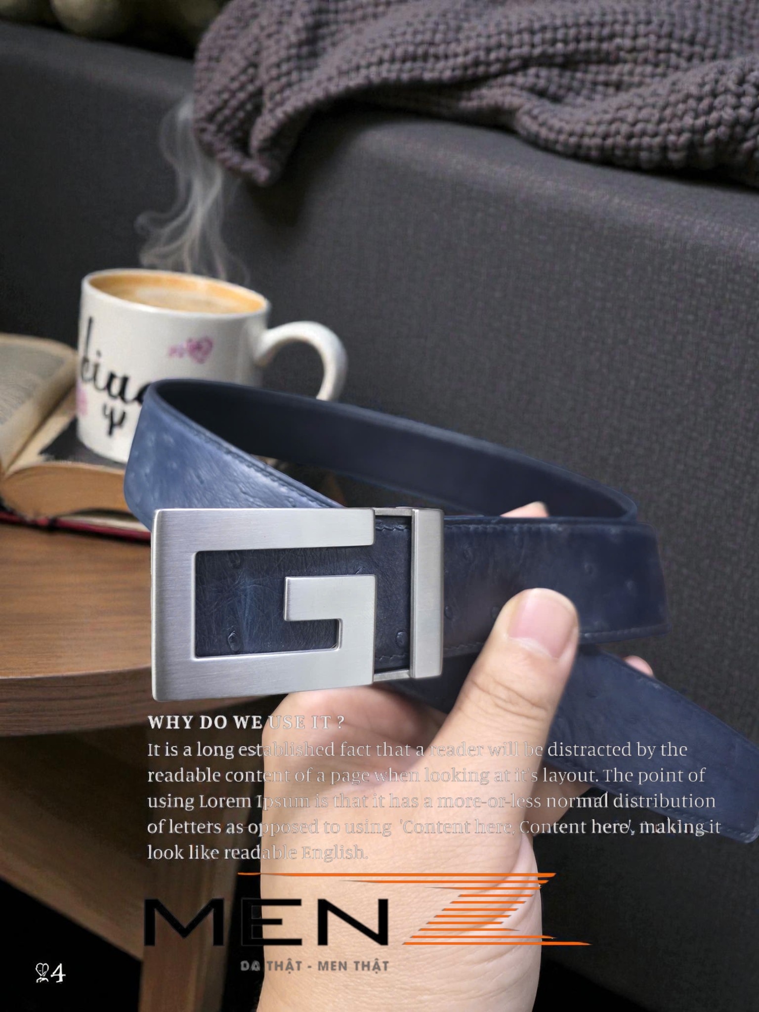 phụ kiện thời trang nam da đà điểu