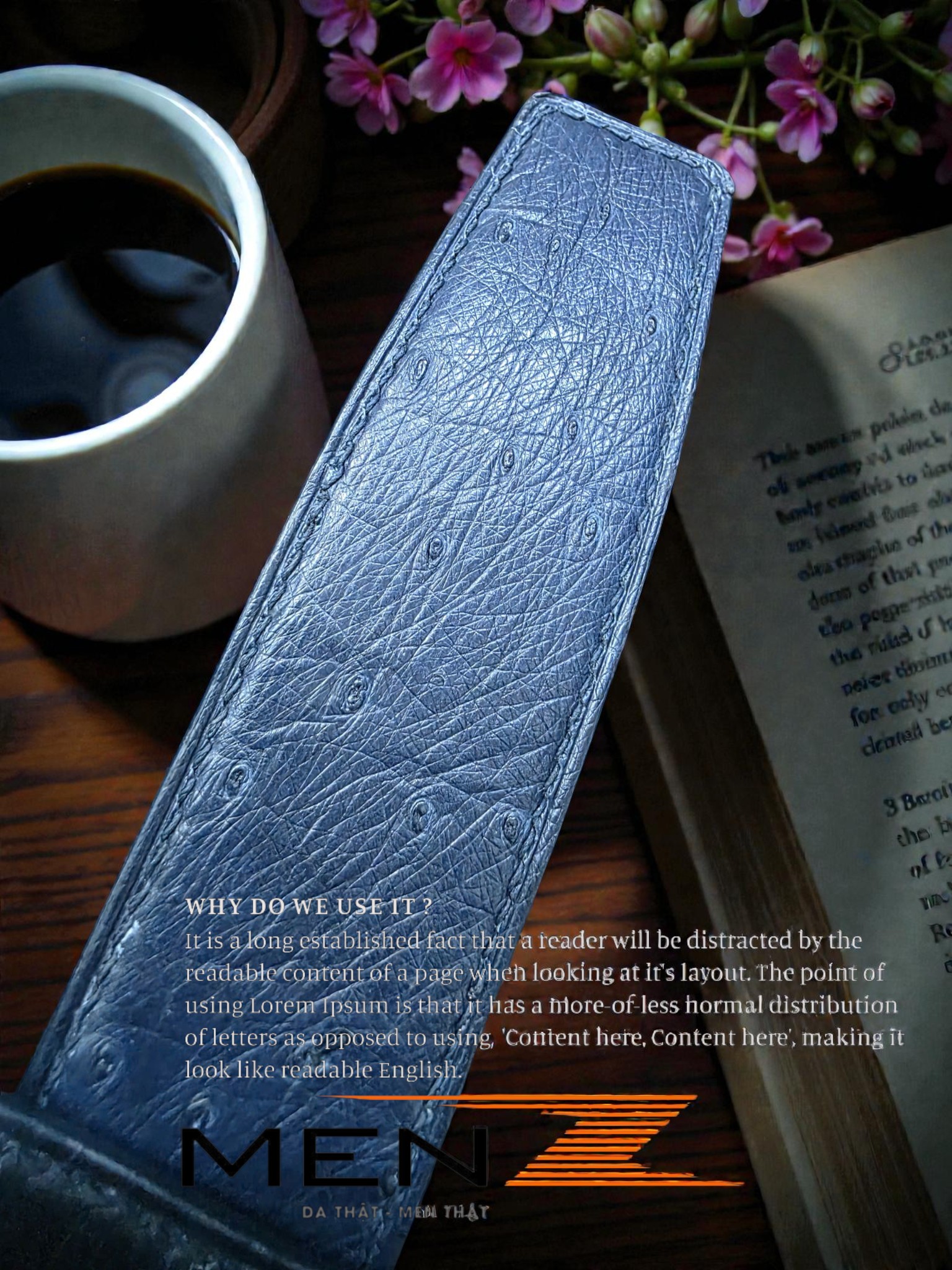 thắt lưng da đà điểu bền bỉ theo thời gian