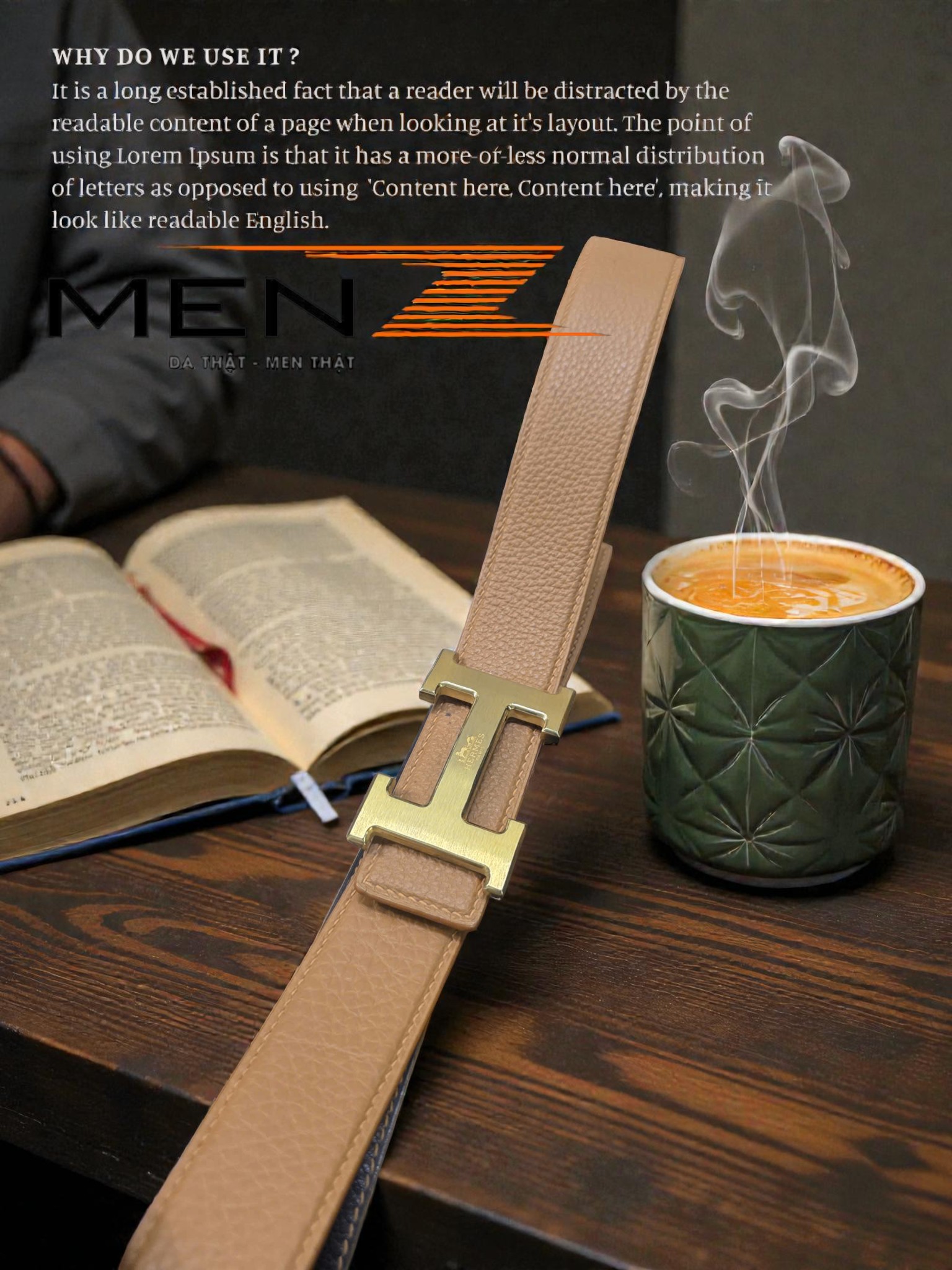 Thắt lưng da togo Hàn MenZ - Đẳng cấp không cần phô trương