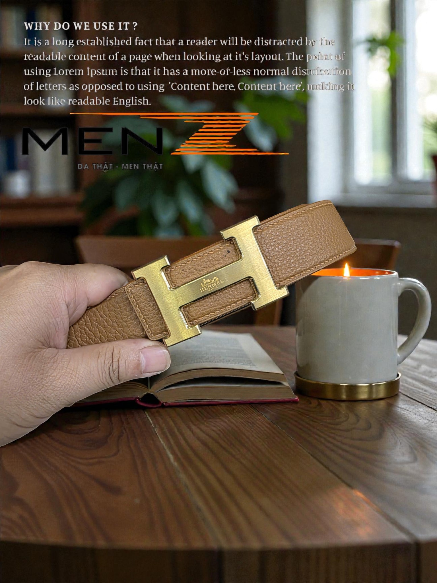 Ảnh cận mặt khóa H cao cấp chống trầy xước của thắt lưng nam