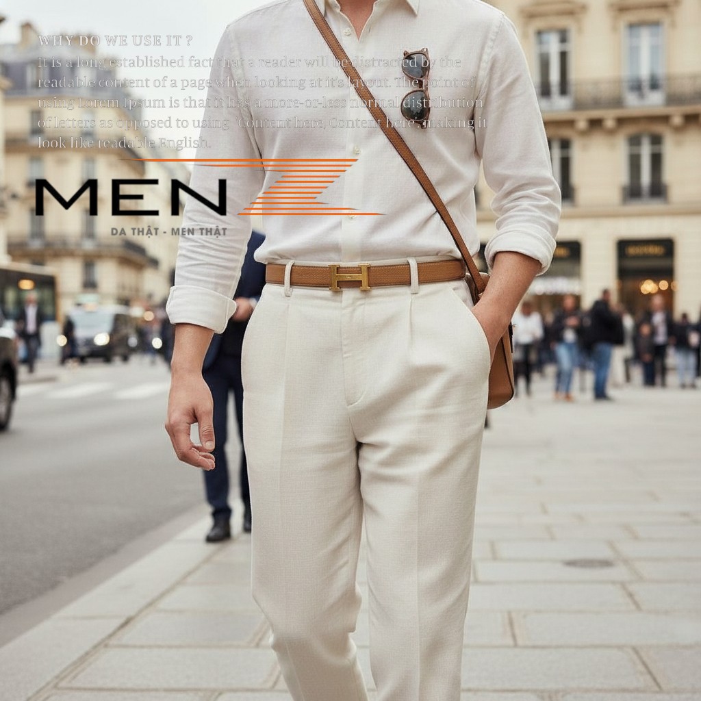 Thắt lưng nam da Togo Hàn và giày da đồng điệu