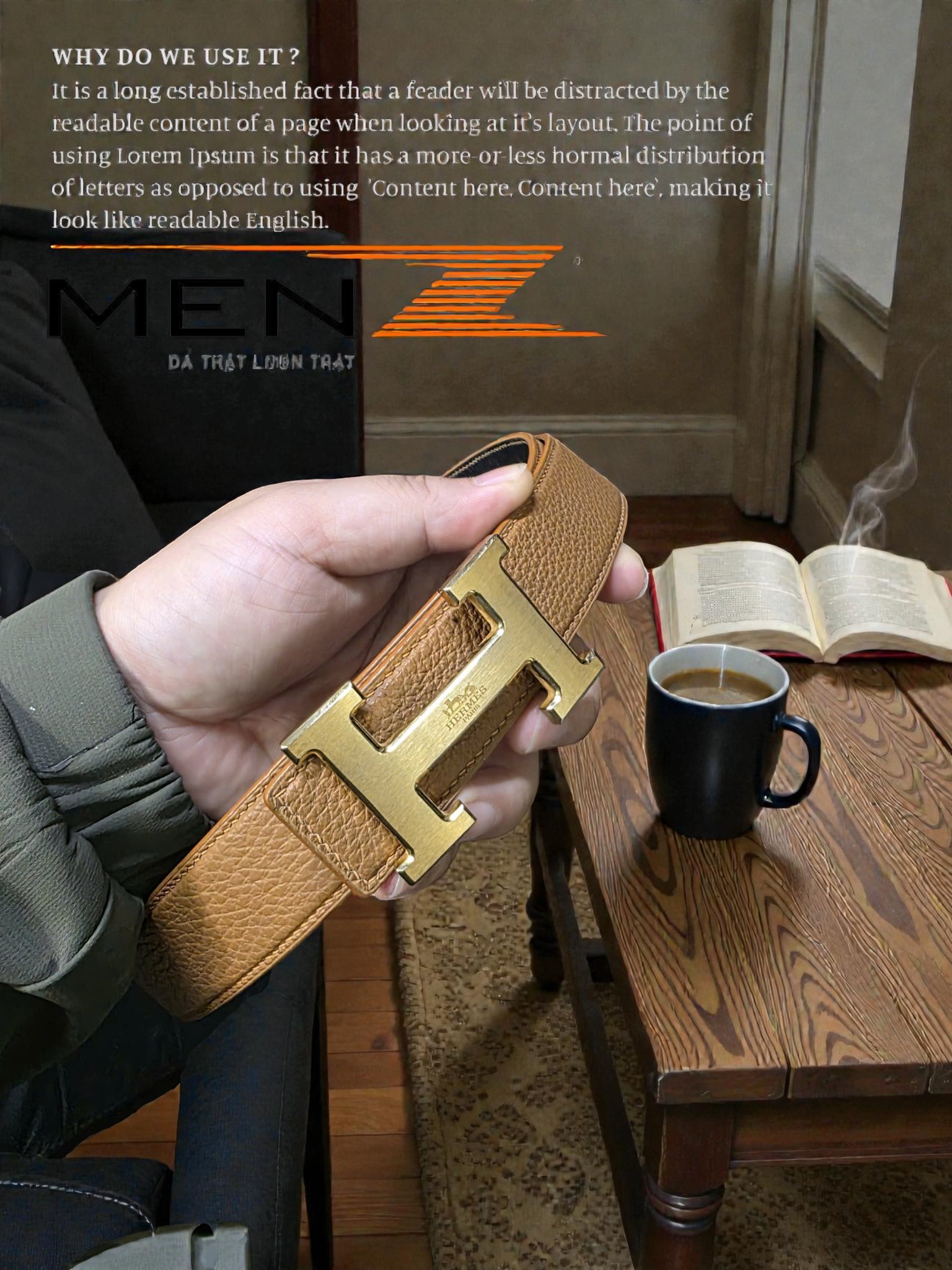 Thắt lưng nam da Togo Hàn bản 115cm phù hợp mọi kích cỡ