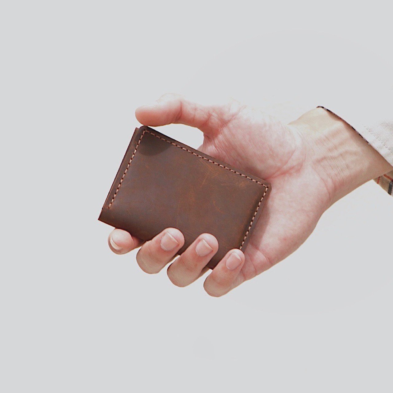 Ví nam mini da bò sáp hàng hiệu menz