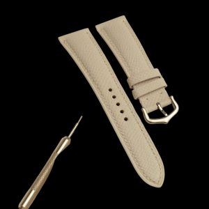 Dây Đồng Hồ Da Epsom Hass Pháp Handmade Trắng DDH10